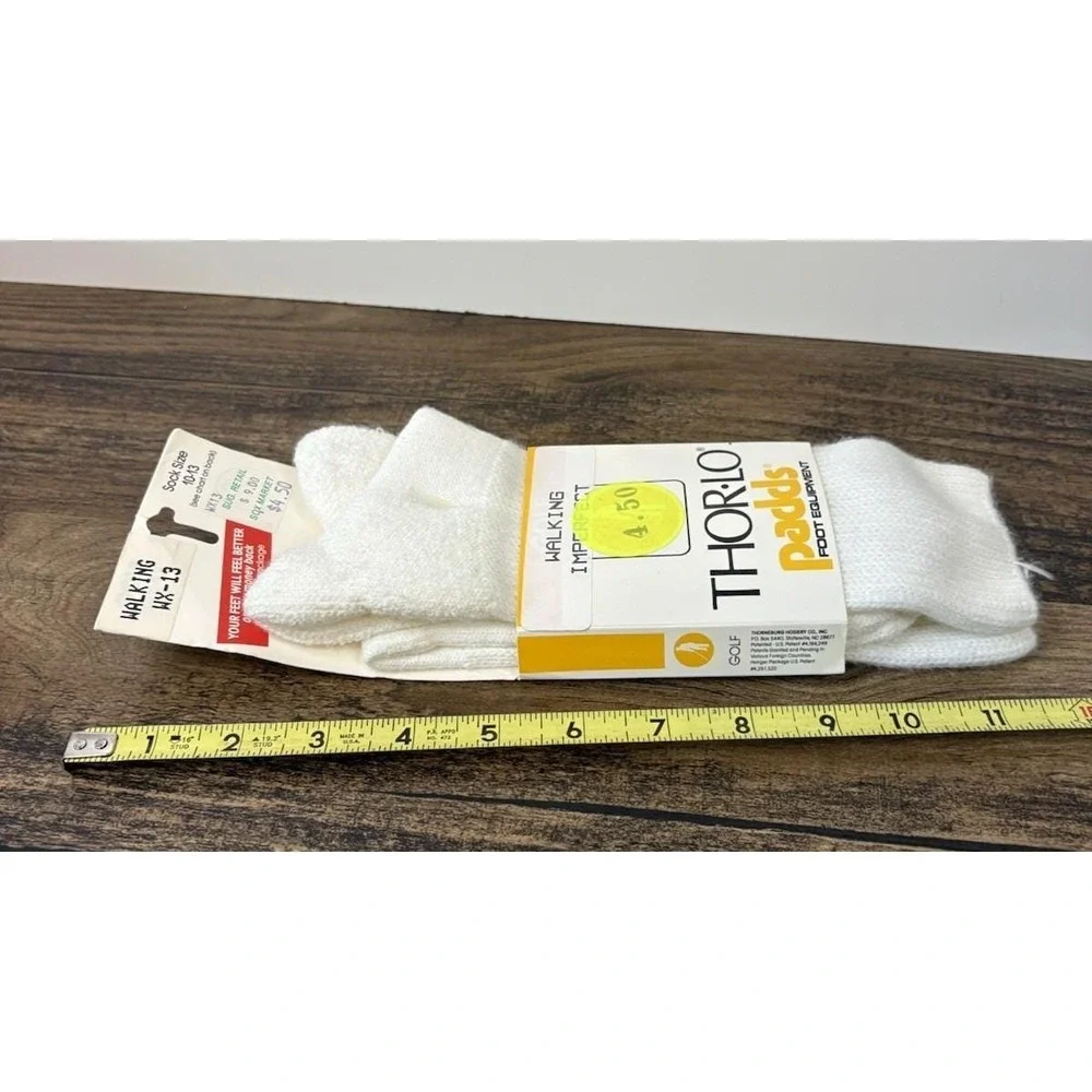 Thorlo Padds Walking Imperfect White Men's Socks Size 10-13 Large